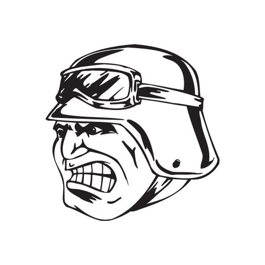 Image of Soldier with Helmet and Goggles Face Decal