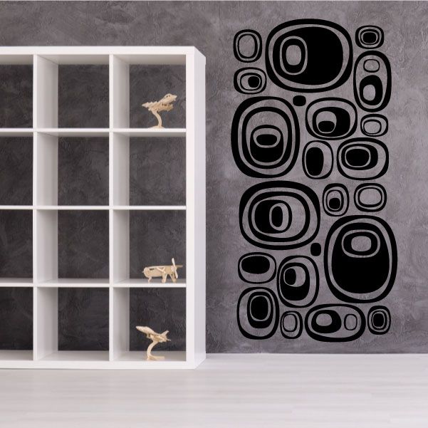 Image of Solid Futuristic Pebble Wall Decals Kit