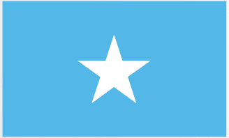 Somalia flag sticker with white five-point star on blue background