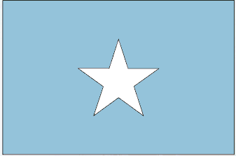 Somalia flag sticker featuring a light blue field and white star