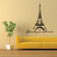 Eiffel Tower wall decal with cursive text “Someday we will meet”