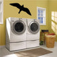 Flying songbird wall decal, black silhouette