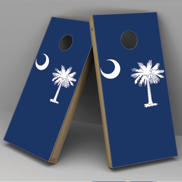 South Carolina Flag Cornhole Board Vinyl Decal Wrap