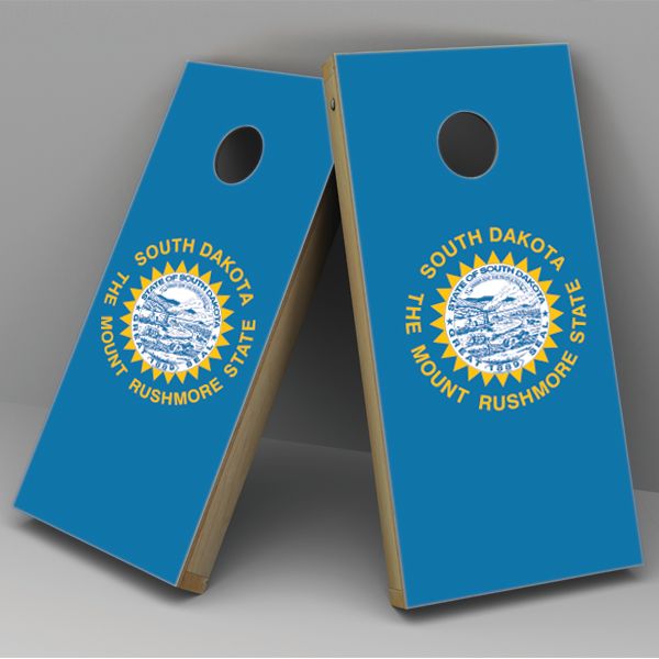 South Dakota Flag Cornhole Board Vinyl Decal Wrap