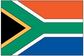 South Africa flag sticker, rectangular design with green, gold, white, and blue stripes