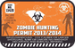 Zombie hunting permit sticker with orange biohazard emblem and permit text No.13420