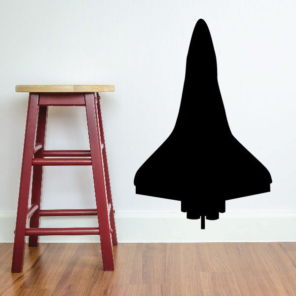 Space shuttle takeoff wall decal, black silhouette