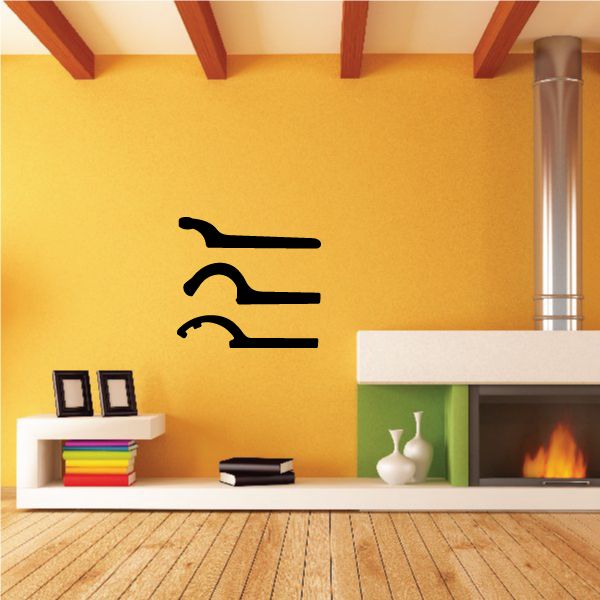 Black spanner wrench wall decal with three arched wrench icons