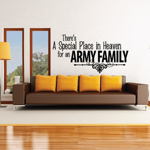 Wall decal with text: 'A Special Place in Heaven for an ARMY FAMILY'