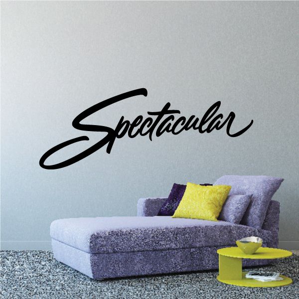 Wall decal vinyl lettering "Spectacular" in black cursive