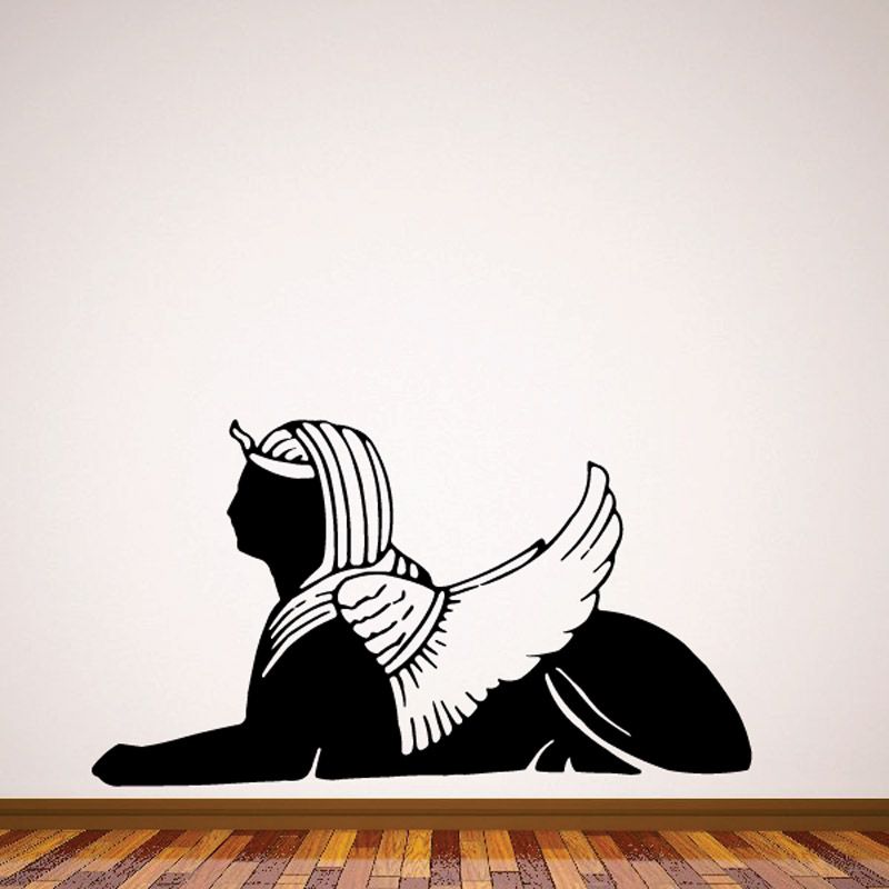 Image of Sphinx Wings Headdress Lion Wall Decal - Vinyl Decal - Car Decal - DC6043