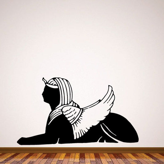 Image of Sphinx Wings Headdress Lion Wall Decal - Vinyl Decal - Car Decal - DC6043