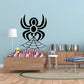 Large black spider and web wall decal