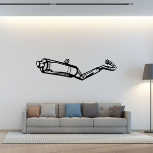 Motorcycle exhaust decal sticker with black line art sport bike exhaust silhouette