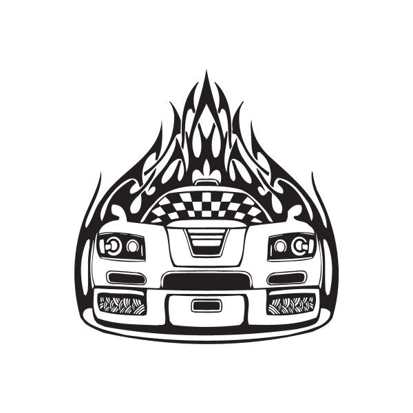 Image of Sports Car Flames Decal