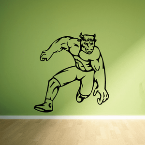 Black outline jumping sports mascot vinyl wall decal