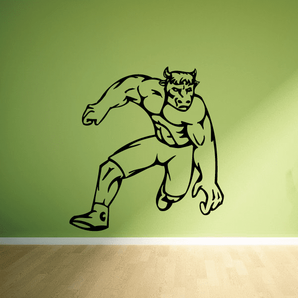 Black outline jumping sports mascot vinyl wall decal