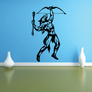 Sports mascot wall decal vinyl decal, dark silhouette with arms out, athletic pose