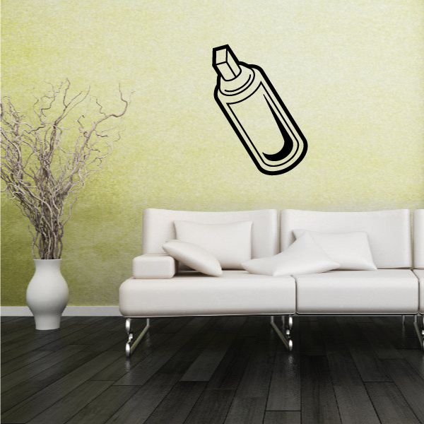 Spray paint decal with black line art spray can icon