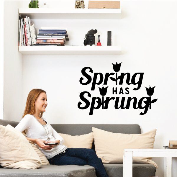 Spring has Sprung wall decal with butterfly silhouettes