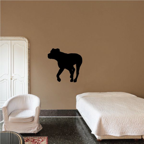 Sprinting Rottweiler wall decal, black dog silhouette