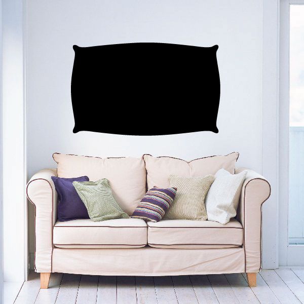 Chalkboard jar label decal with rounded rectangle black shape