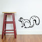 Squirrel decal sticker with black outline design