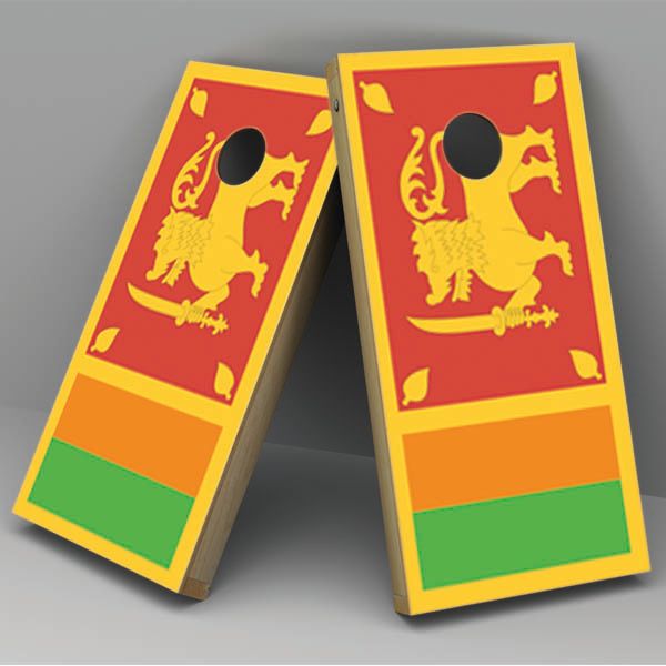 Sri Lanka Flag Cornhole Board Vinyl Decal Wrap