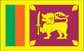 Sri Lanka flag sticker with green and orange stripe and gold lion on maroon field