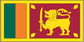 Sri Lanka flag sticker with teal and orange stripes and golden lion on maroon field