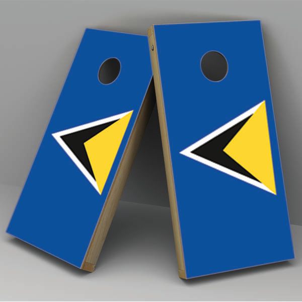 St Lucia Flag Cornhole Board Vinyl Decal Wrap