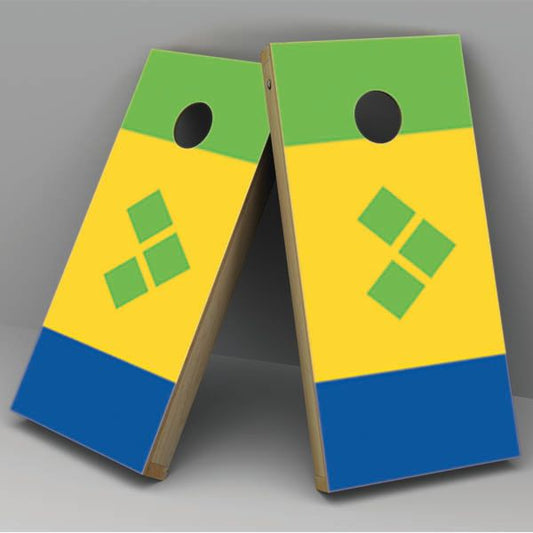 St Vincent The Grenadines Flag Cornhole Board Vinyl Decal Wrap