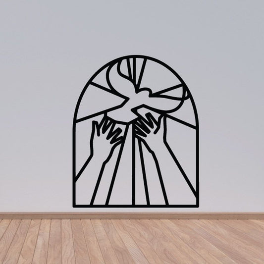 Image of Stained glass Dove Decal