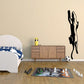 Black jaguar silhouette wall decal in a stalking pose