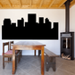 Building skyline wall decal, black city silhouette design