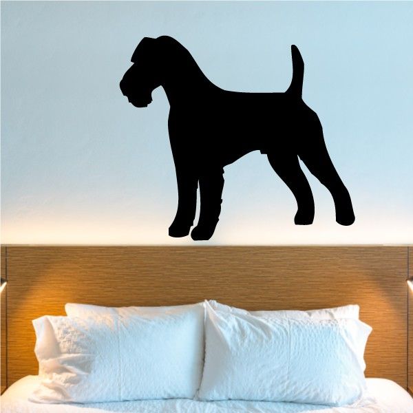 Black standing Irish terrier decal silhouette for wall
