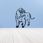 Black ram wall decal, standing and looking over its shoulder
