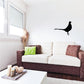 Standing pheasant wall decal silhouette, black