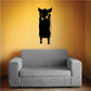 Standing pig decal, black silhouette with yellow and white face details