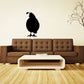 Standing quail decal, black standing bird silhouette