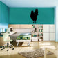 Rooster silhouette decal, standing black vinyl wall sticker