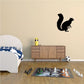 Standing squirrel wall decal, black silhouette with bushy tail