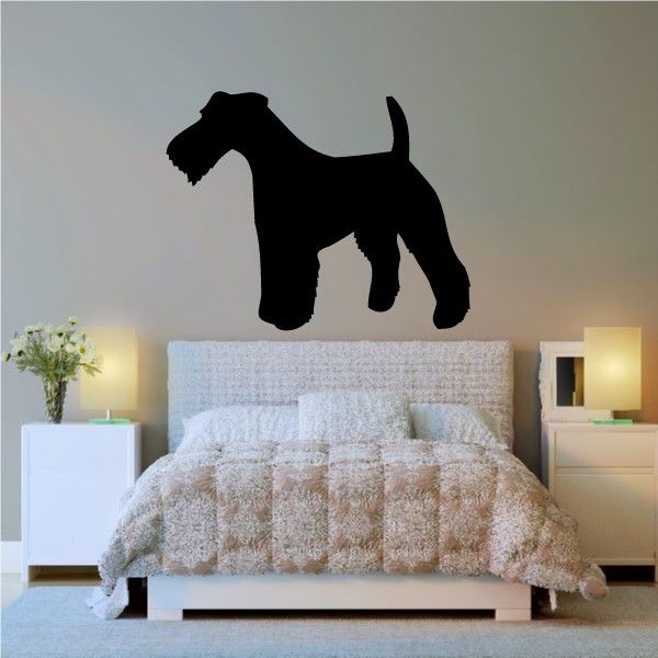 Black standing wire fox terrier silhouette wall decal