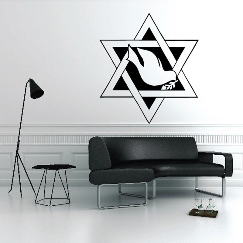 Image of Star of David with Dove Decal