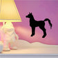 Black horse silhouette decal with detailed mane and tail