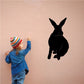 Black staring rabbit wall decal
