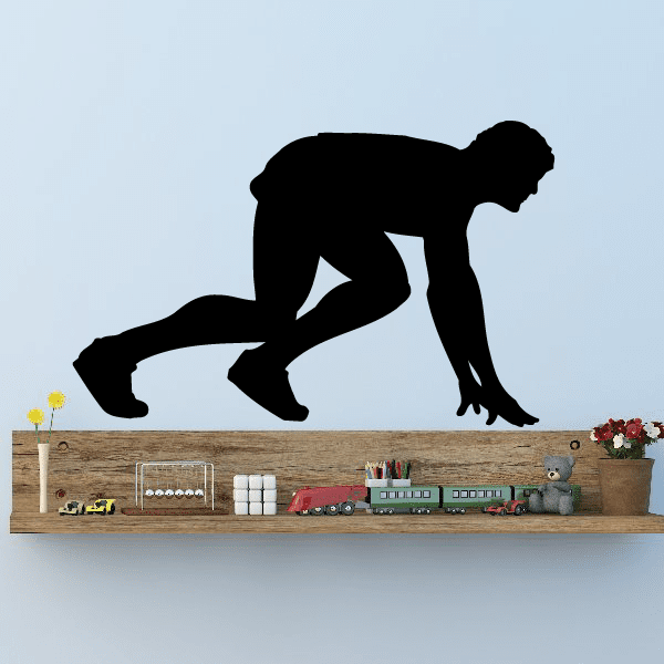Black male runner decal silhouette