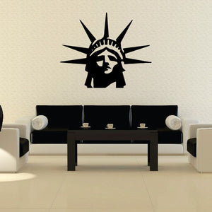 Statue of Liberty head decal, black silhouette