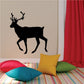 Black reindeer wall decal with antlers and walking pose