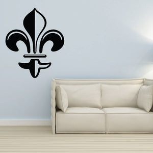 Black fleur-de-lis decal stencil with ornate scroll details